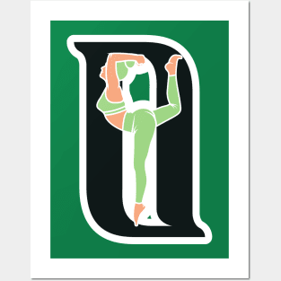 Sports yoga women in letter O Sticker design vector illustration. Alphabet letter icon concept. Sports young women doing yoga exercises with letter O sticker design logo icons. Posters and Art